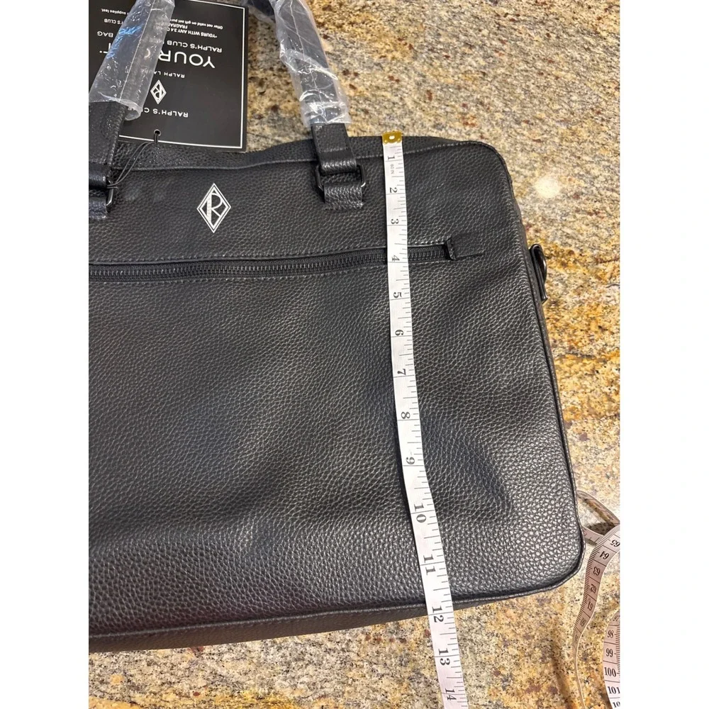 NEW Ralph Lauren Ralphs Club Black Pebbled Messenger Bag Briefcase Laptop Case
